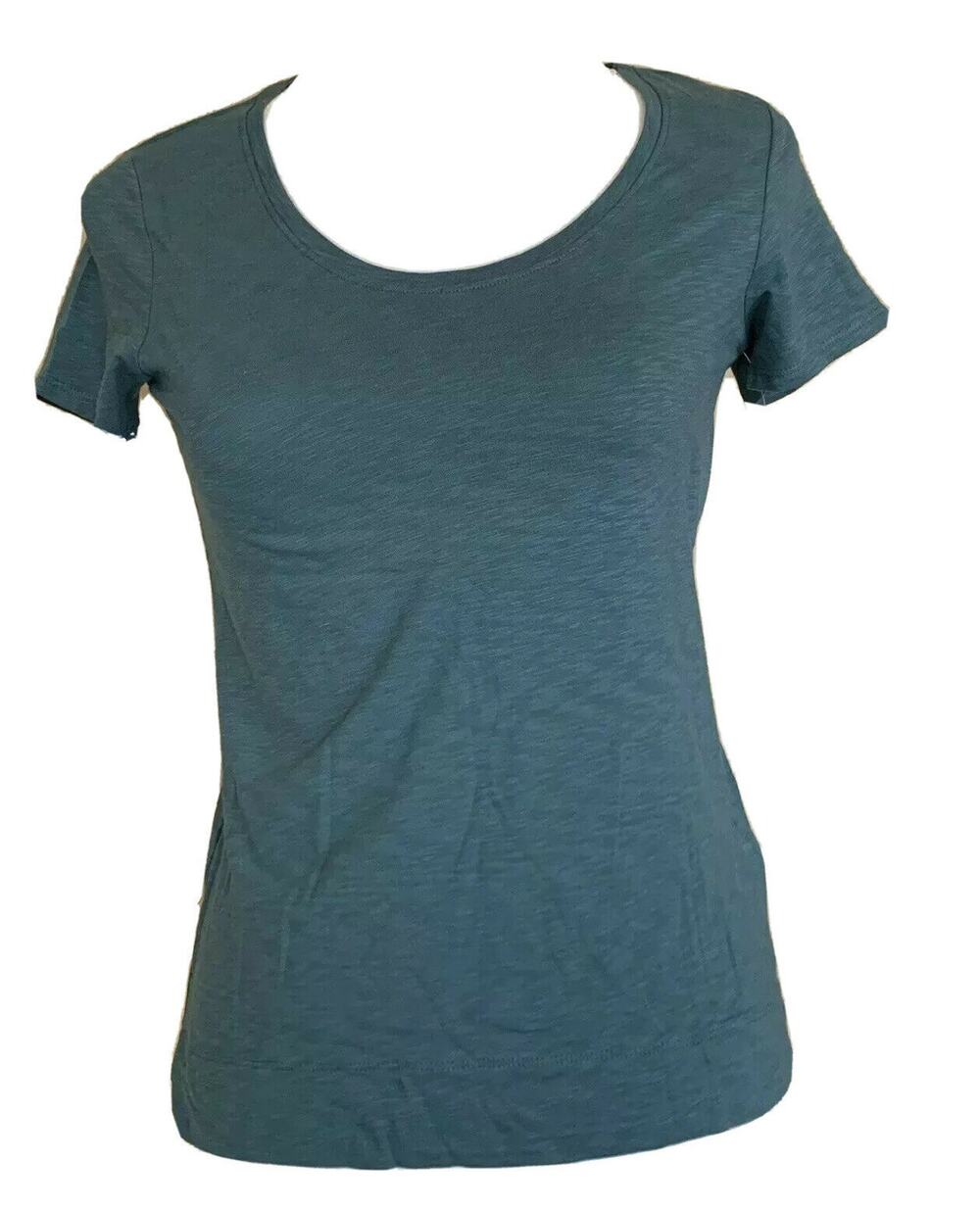 St. Tropez West blue green T Shirt short sleeve women Top Sz XS